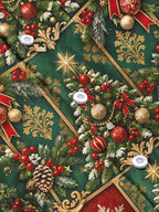 Adaychic Men's Printed Christmas Tree And Ornaments Print Long Sleeve Shirt with Chest Pocket