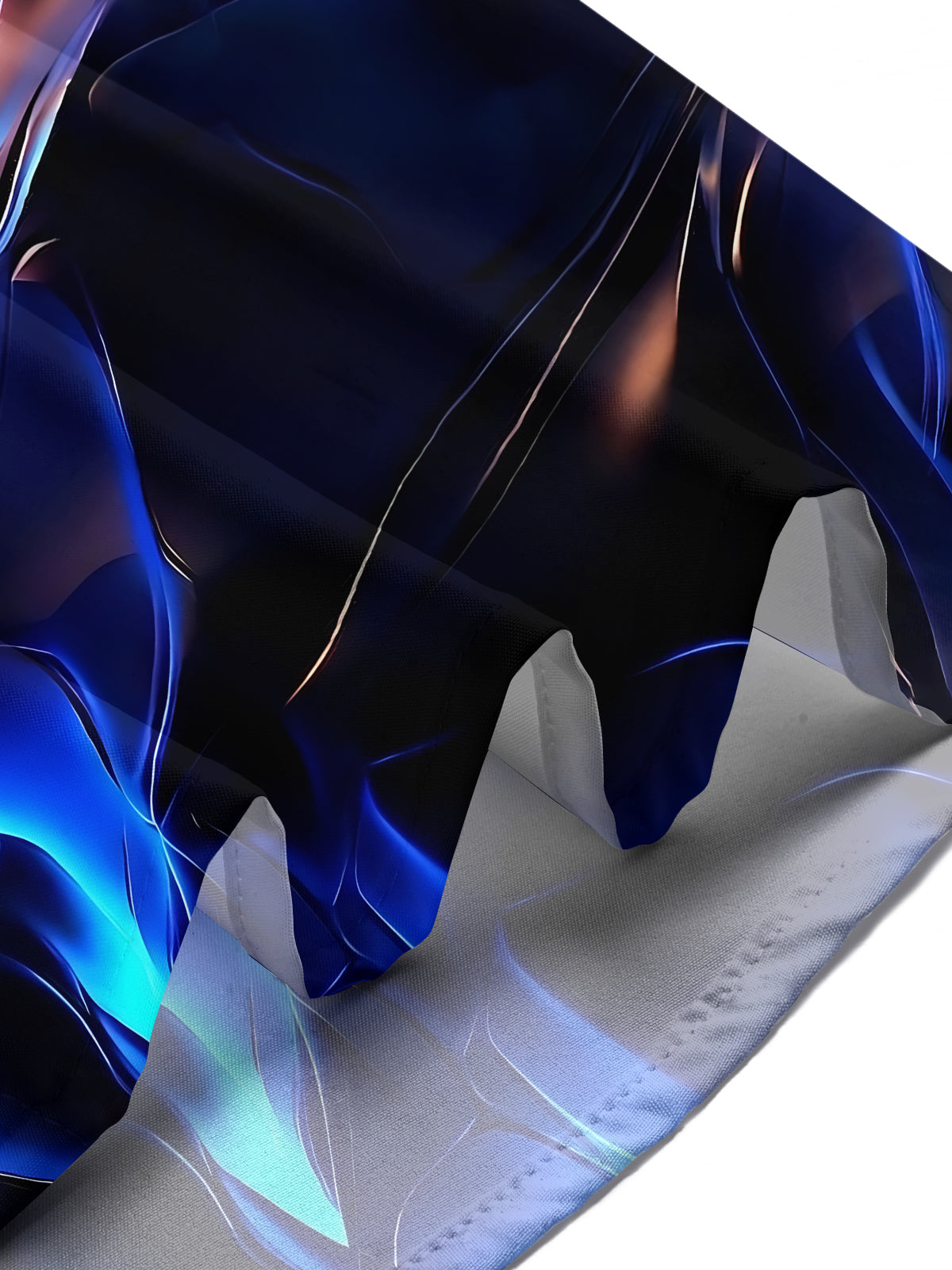 Adaychic Men's Graphic Abstract Blue 3D Wave Print Short Sleeve Button Down Shirt with Chest Pocket