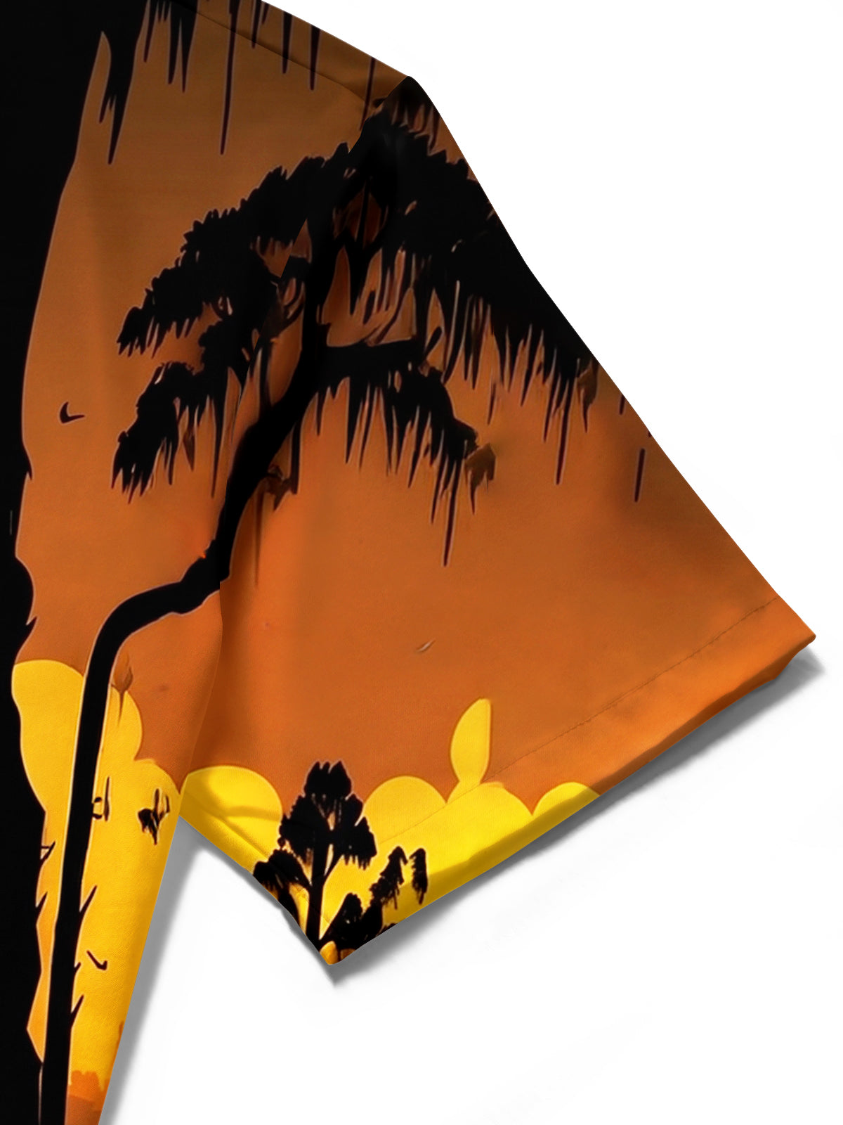 Adaychic Men's Hawaiian Sunset Swamp Landscape Print Short Sleeve Shirt with Chest Pocket
