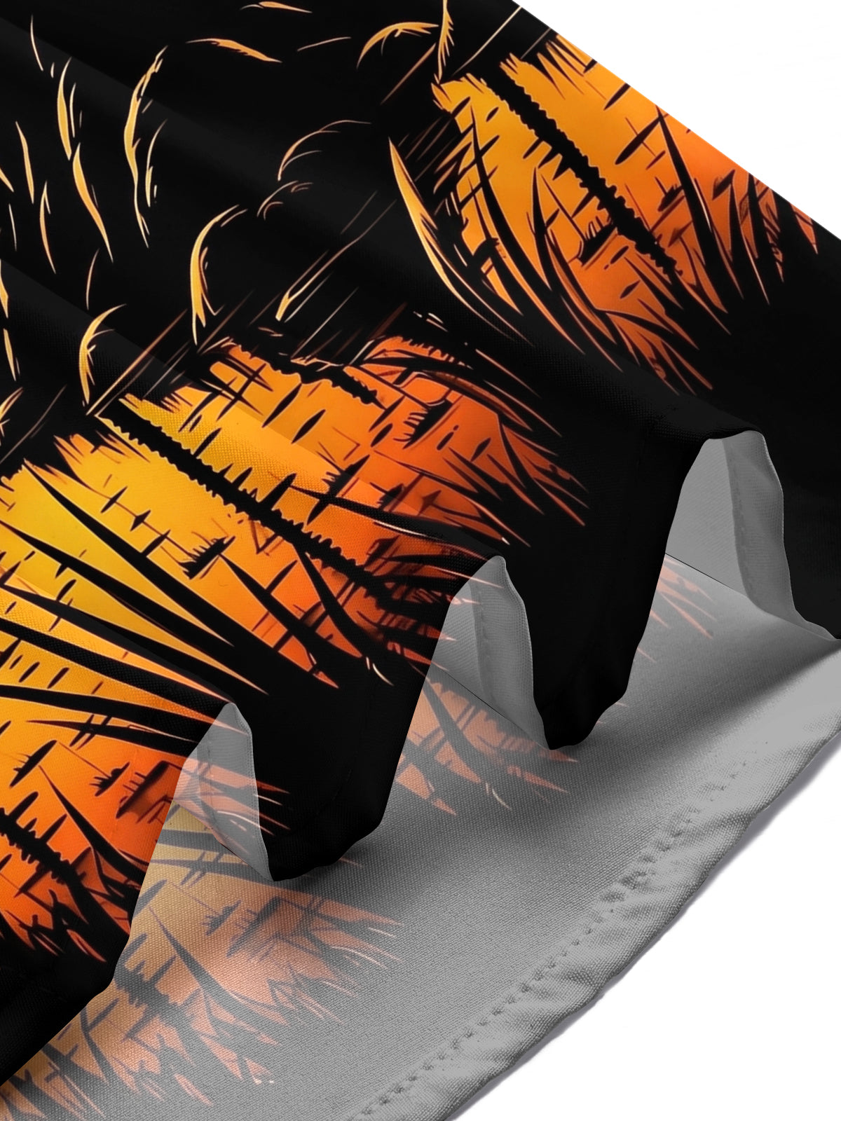 Adaychic Men's Hawaiian Sunset Swamp Landscape Print Short Sleeve Shirt with Chest Pocket