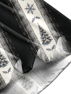 Adaychic Men's Printed Christmas Trees And Snowflakes Print Long Sleeve Shirt with Chest Pocket