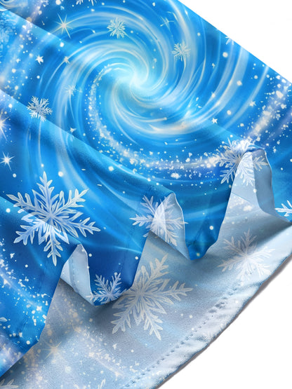 Adaychic Men's Printed Christmas Train And Gifts Print Long Sleeve Shirt