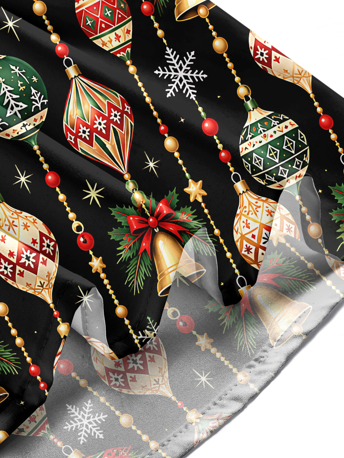 Adaychic Men's Printed Christmas Ornaments Print Long Sleeve Shirt with Chest Pocket