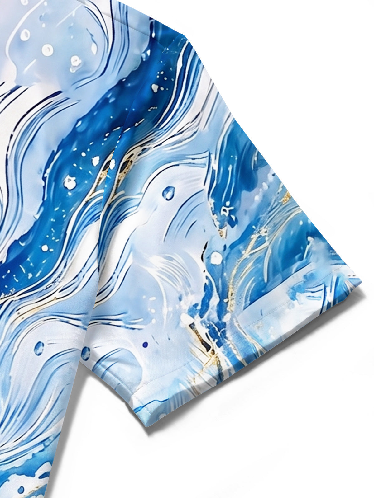 Adaychic Men's Graphic Blue Sea Turtle Wave Print Short Sleeve Button Down Shirt with Chest Pocket