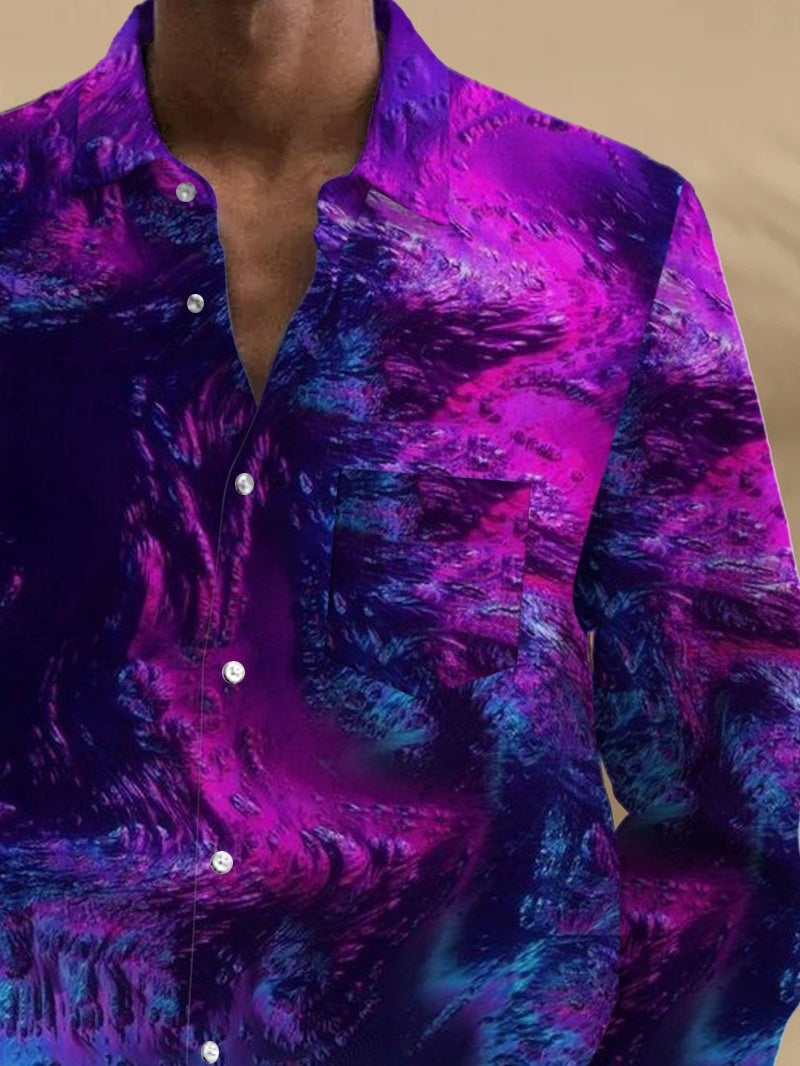 men's geometric print shirt back view