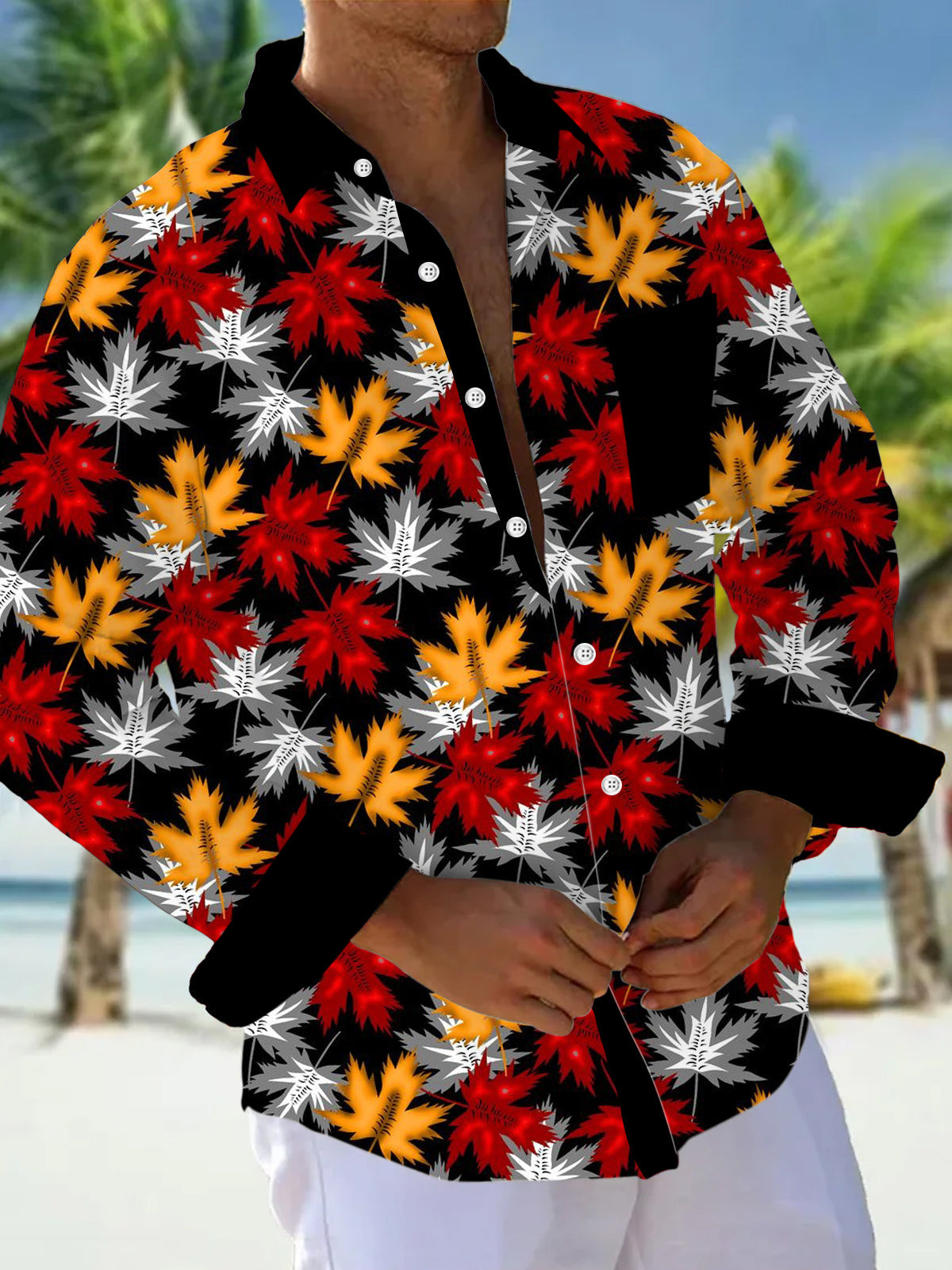 men's map print shirt front view