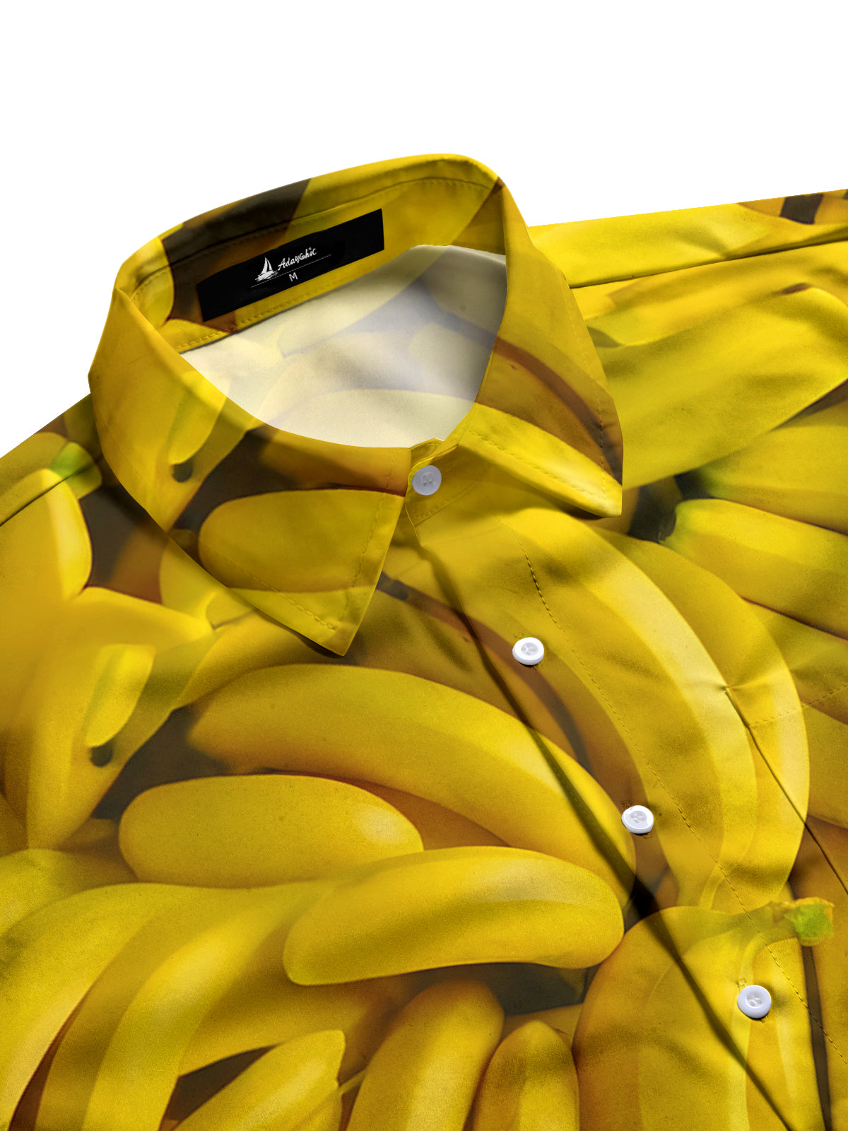 Adaychic Men's Graphic Banana Fruit Print Short Sleeve Button Down Shirt with Chest Pocket