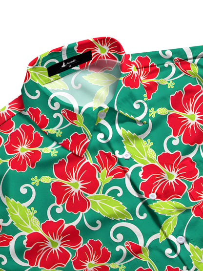 Floral Men's Pocket Short Sleeve Shirts