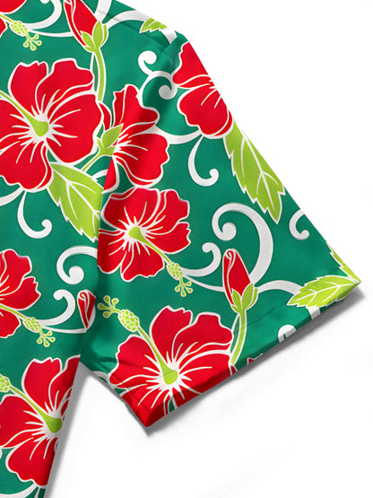 Floral Men's Pocket Short Sleeve Shirts