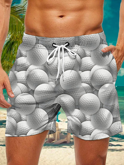 Adaychic Men's Graphic 3D Golf Ball Pattern Print Short Sleeve Button Down Shirt with Chest Pocket
