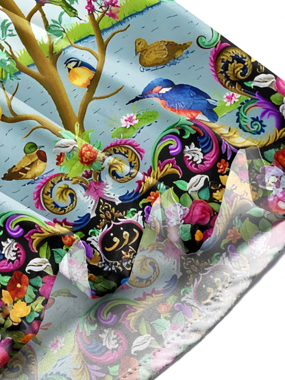 Floral Bird Men's Pocket Short Sleeve Shirts