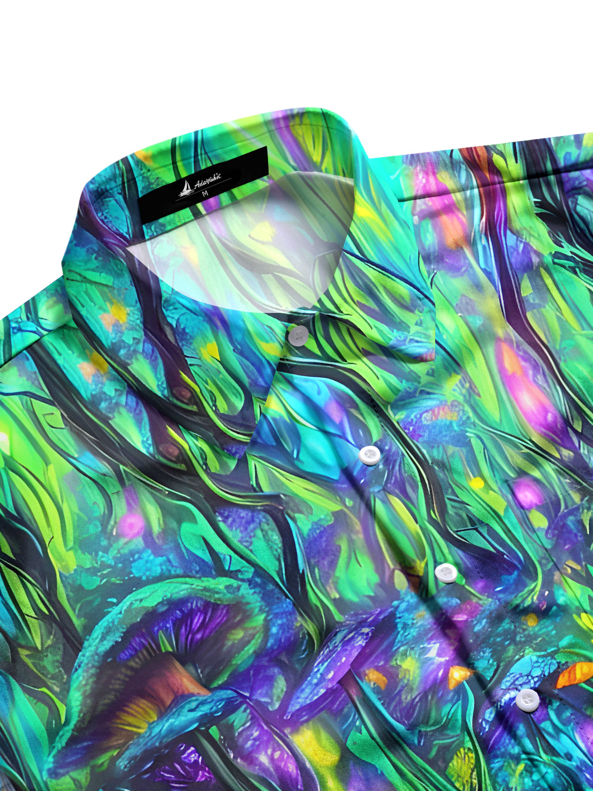Mushroom Forest Men's Pocket Short Sleeve Shirts