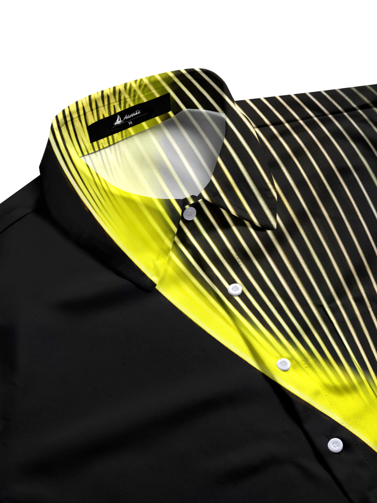 Geometric Gradient Line Print Men's Pocket Short Sleeve Shirts