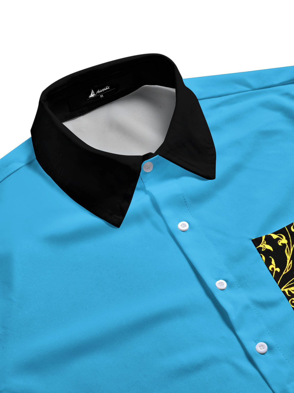 Men's floral abstract long sleeve shirt side view