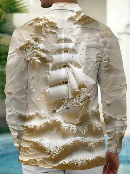 men's artistic design shirt back view