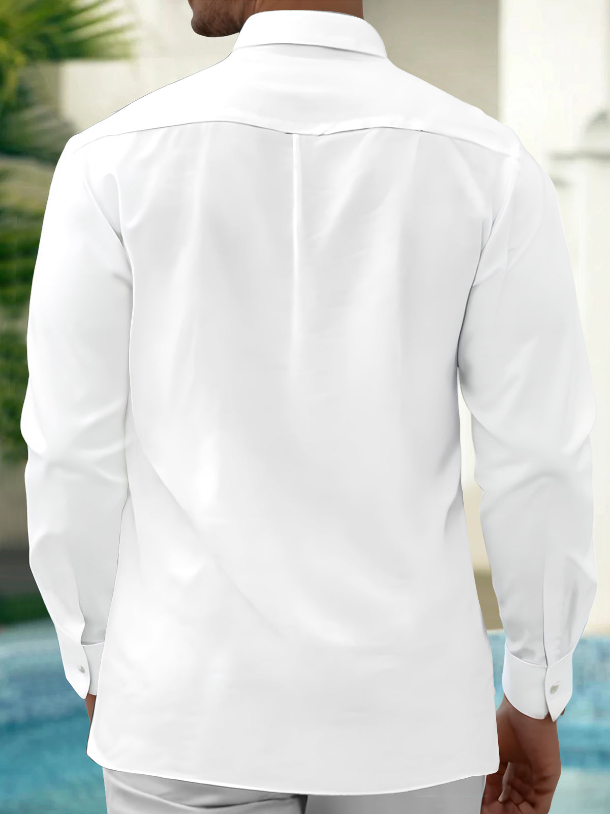 men's kitten pattern shirt back view