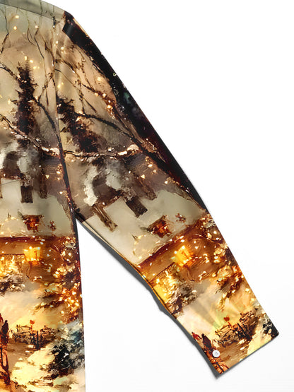 men's Christmas long sleeve flat lay shirt