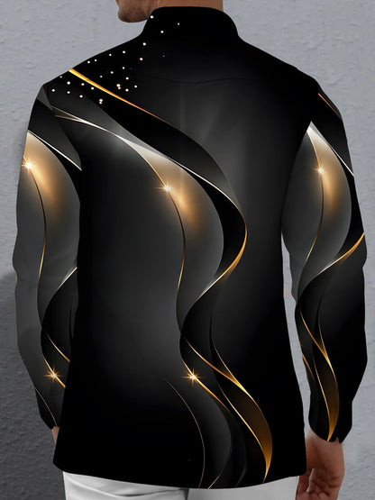 men's geometric print shirt back view