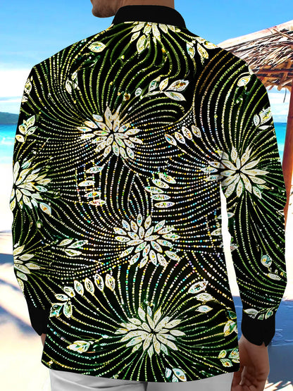 men's flower print shirt back view