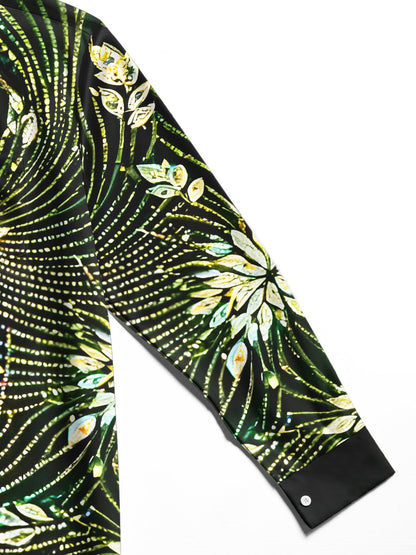men's floral shirt close-up full sleeve