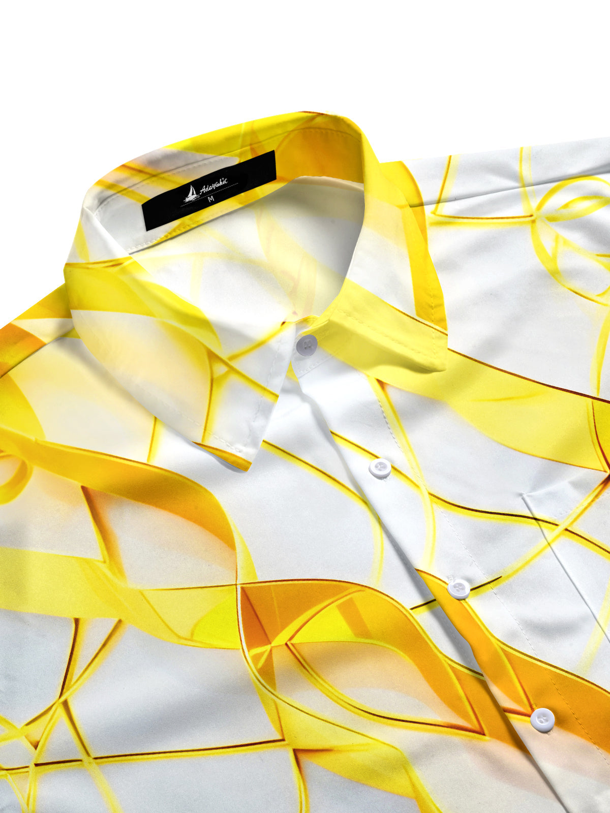Men's Art Gilded Gold Lines Geometry Long Sleeve Shirt Side View