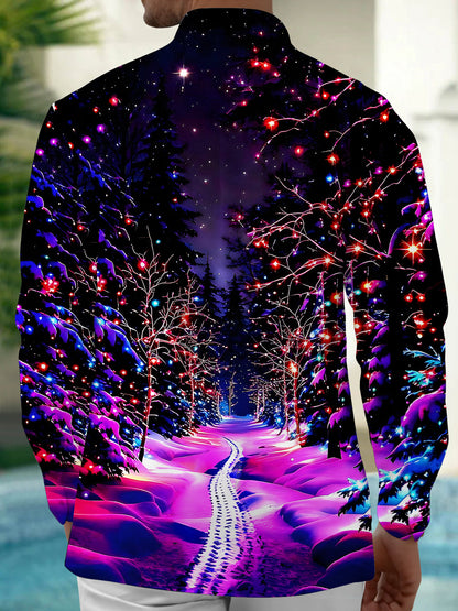 men's holiday shirt back view