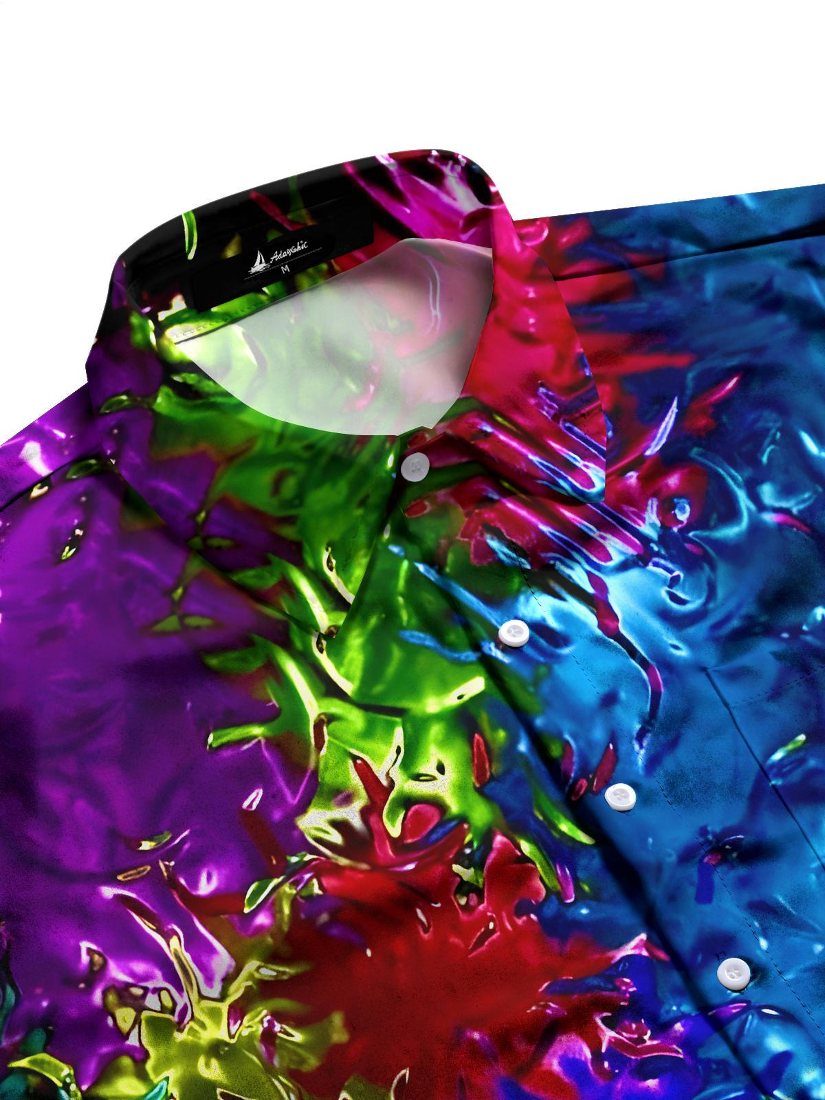 Tie Dye Men's Pocket Short Sleeve Shirts