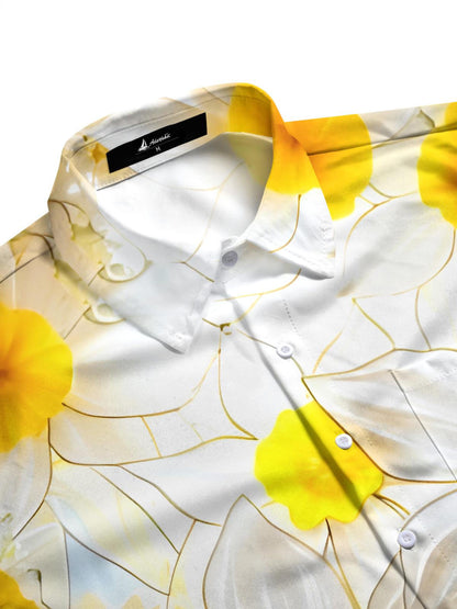Floral Men's Pocket Short Sleeve Shirts