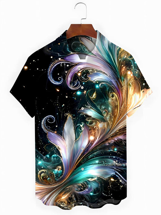 Abstract Men's Pocket Short Sleeve Shirts