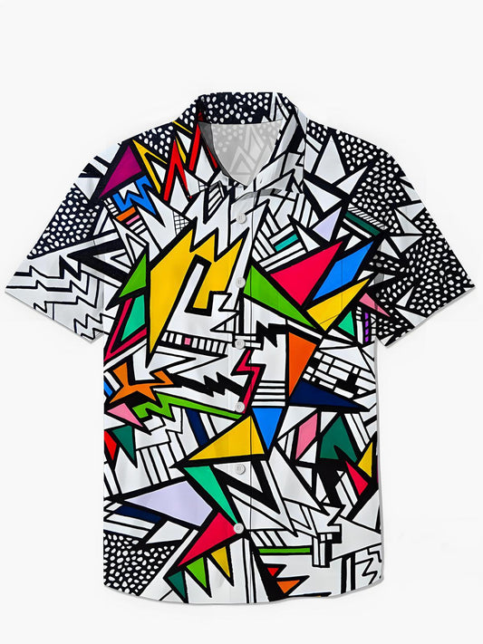 Geometry Men's Pocket Short Sleeve Shirts