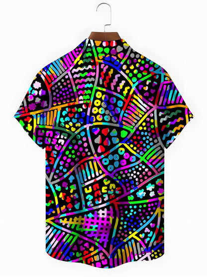Geometry Men's Pocket Short Sleeve Shirts
