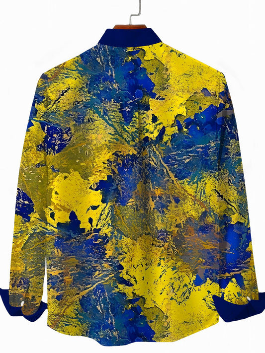 Abstract Men's Pocket Long Sleeve Shirts