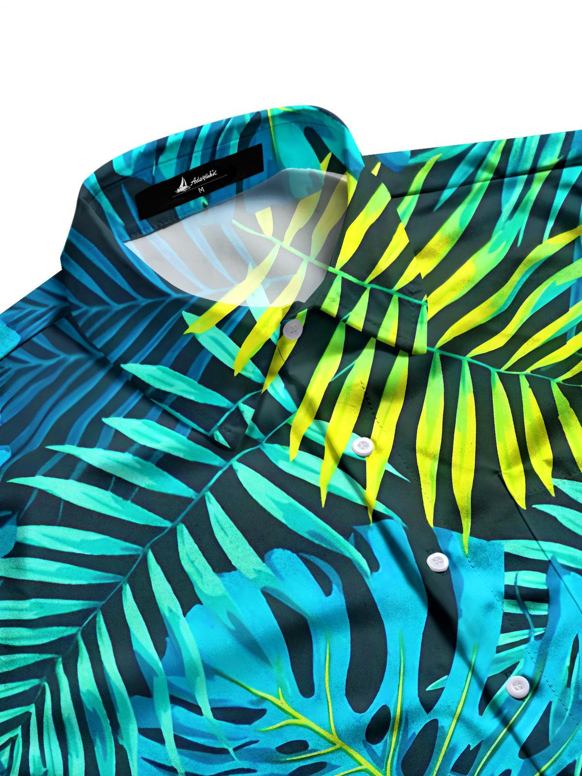 Hawaiian Leaf Men's Pocket Short Sleeve Shirts