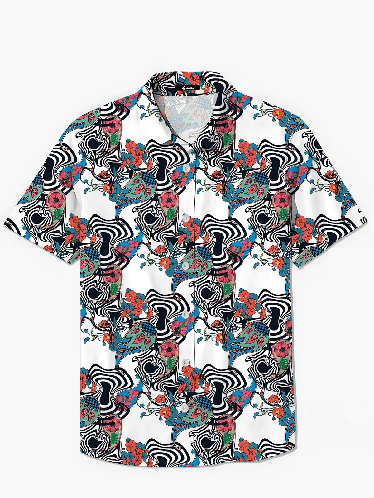Floral Men's Pocket Short Sleeve Shirts