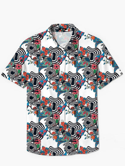 Floral Men's Pocket Short Sleeve Shirts