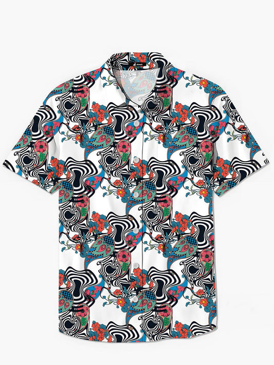 Floral Men's Pocket Short Sleeve Shirts