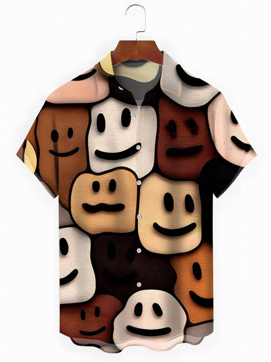 Face Men's Pocket Short Sleeve Shirts