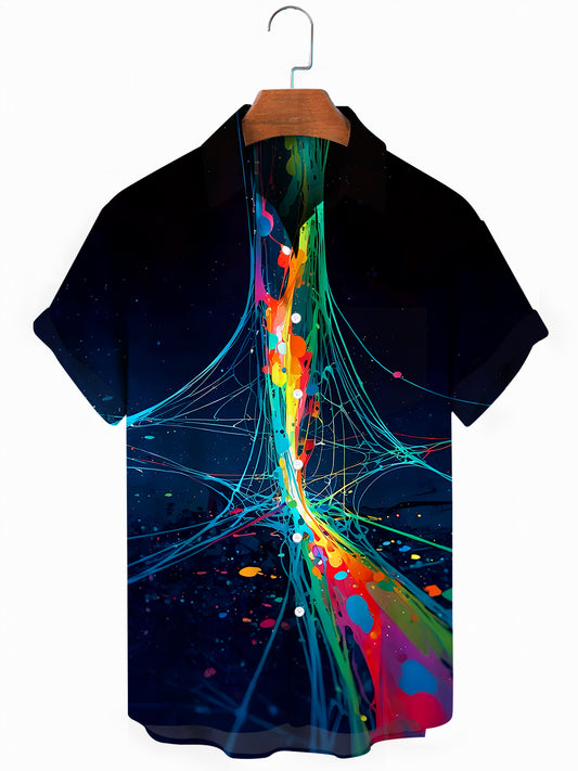 Tie Dye Men's Pocket Short Sleeve Shirts
