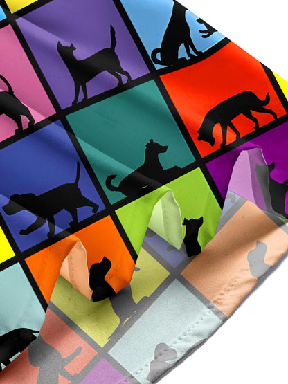 Cat Dog Men's Pocket Short Sleeve Shirts