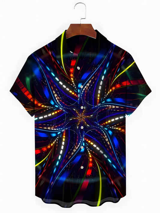 Abstract Men's Pocket Short Sleeve Shirts
