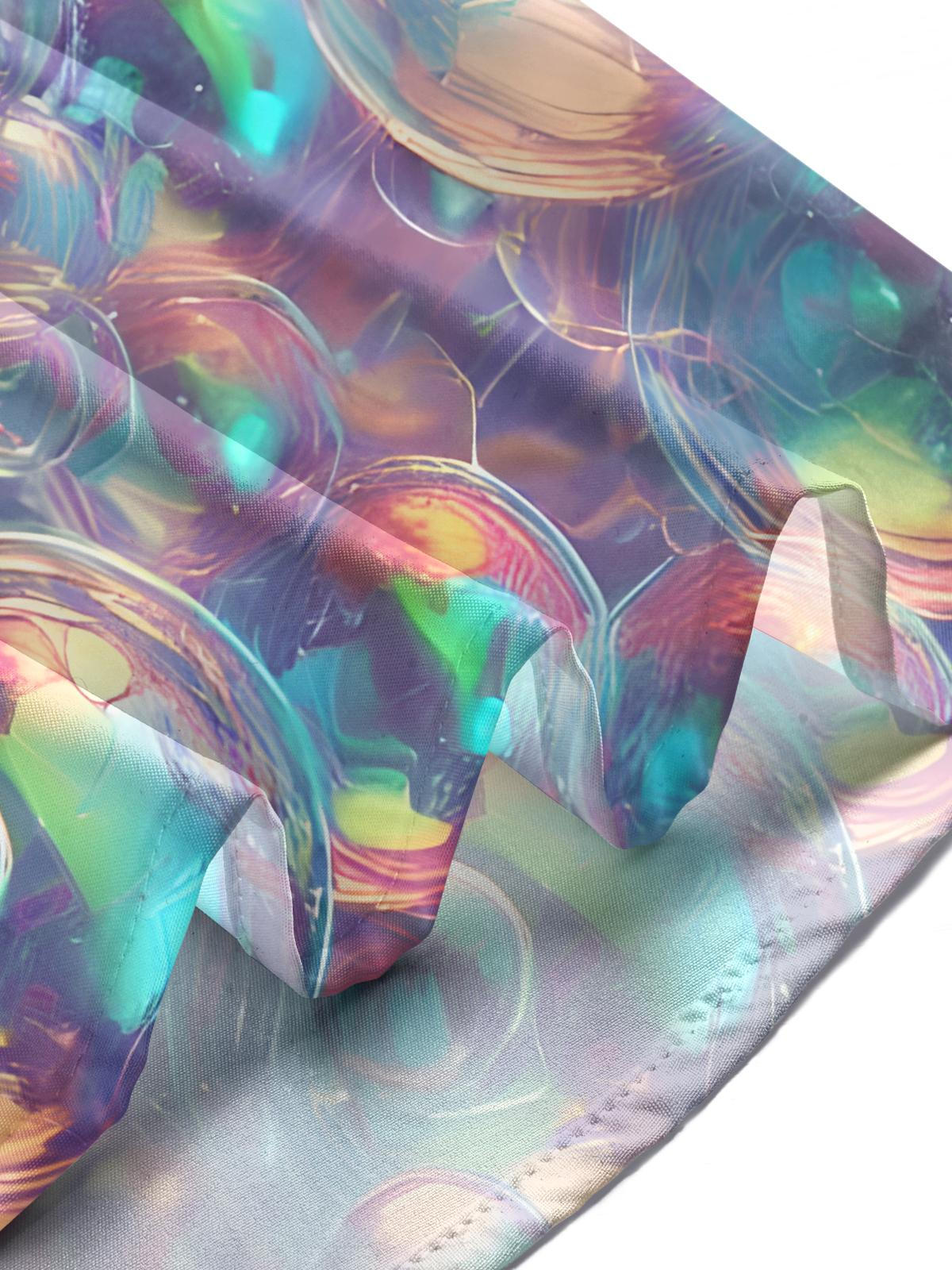 Fantastic Colorful Soap Bubbles Print Men's Pocket Short Sleeve Shirts