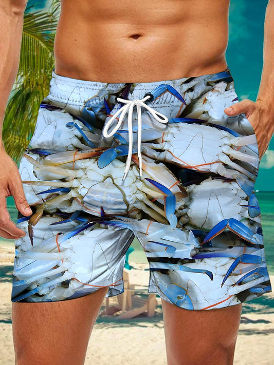 Crab Print Men's Print Pocket Shorts