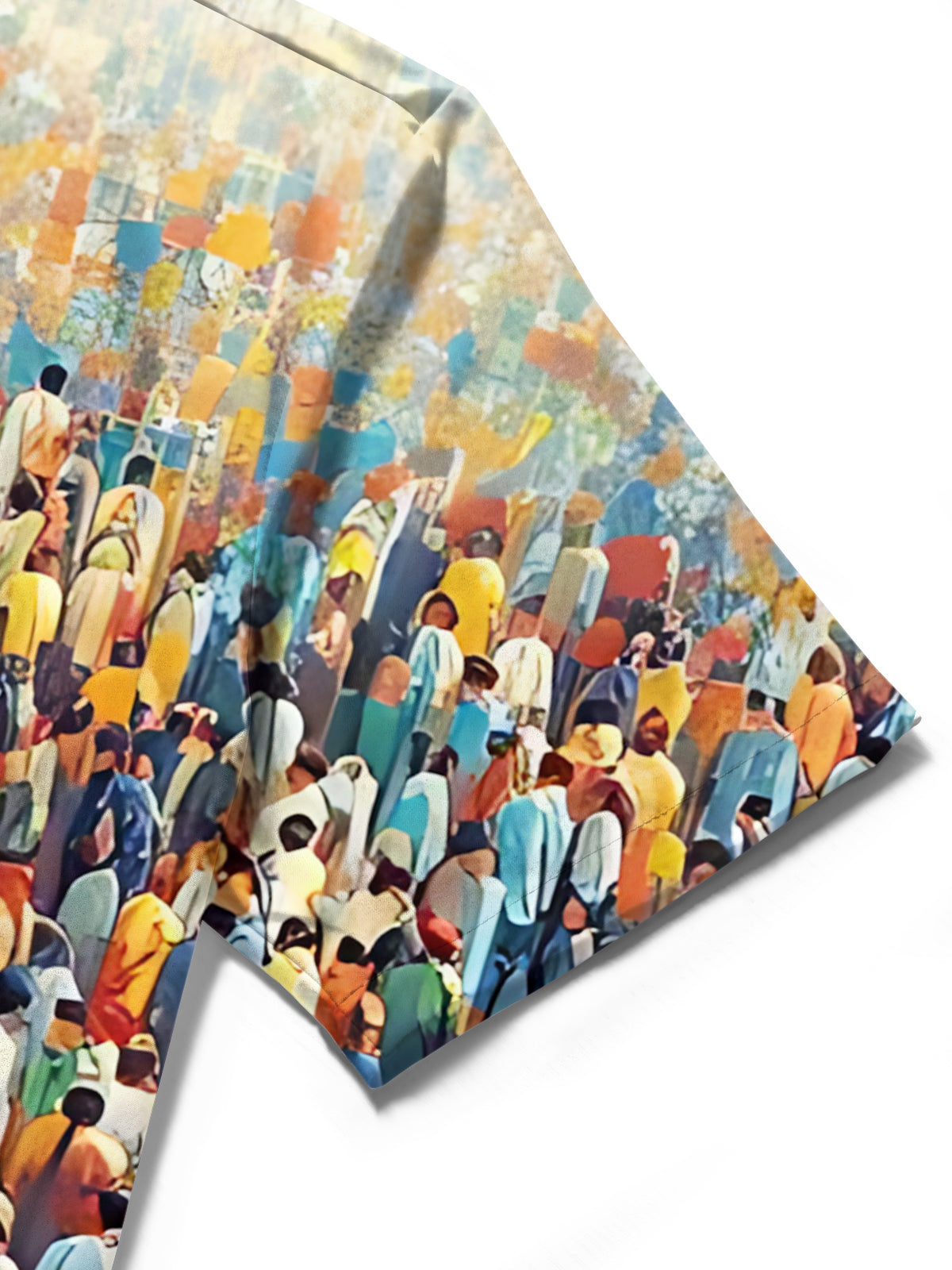 Crowd Art Print Men's Pocket Short Sleeve Shirts