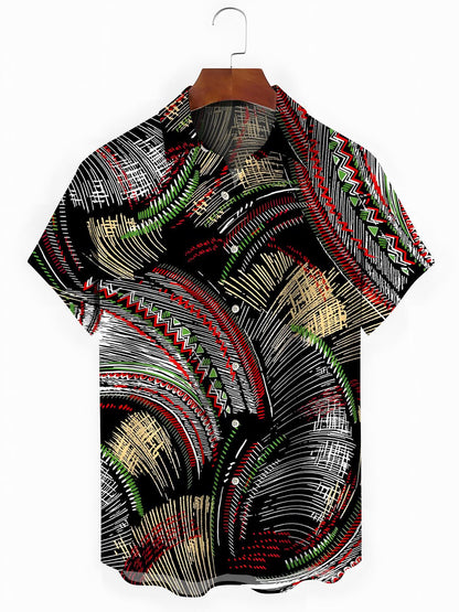 Geometry Men's Pocket Short Sleeve Shirts