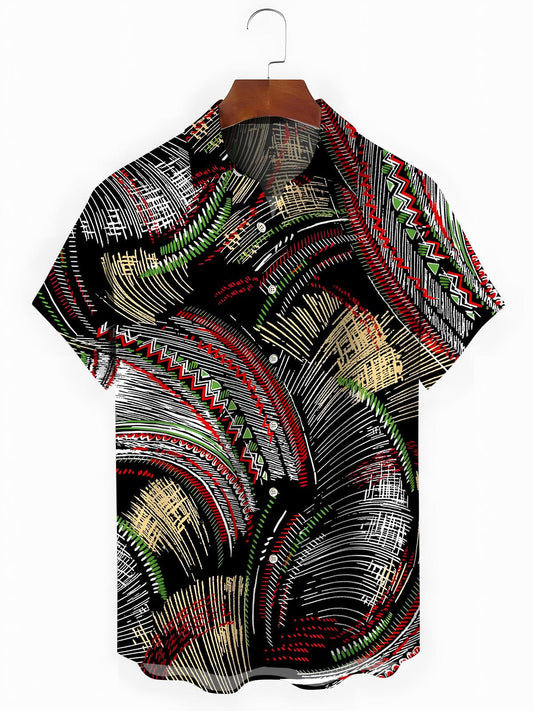Geometry Men's Pocket Short Sleeve Shirts