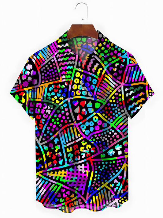 Geometry Men's Pocket Short Sleeve Shirts