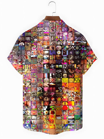 Geometry Men's Pocket Short Sleeve Shirts