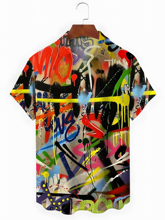 Art Print Men's Pocket Short Sleeve Shirts