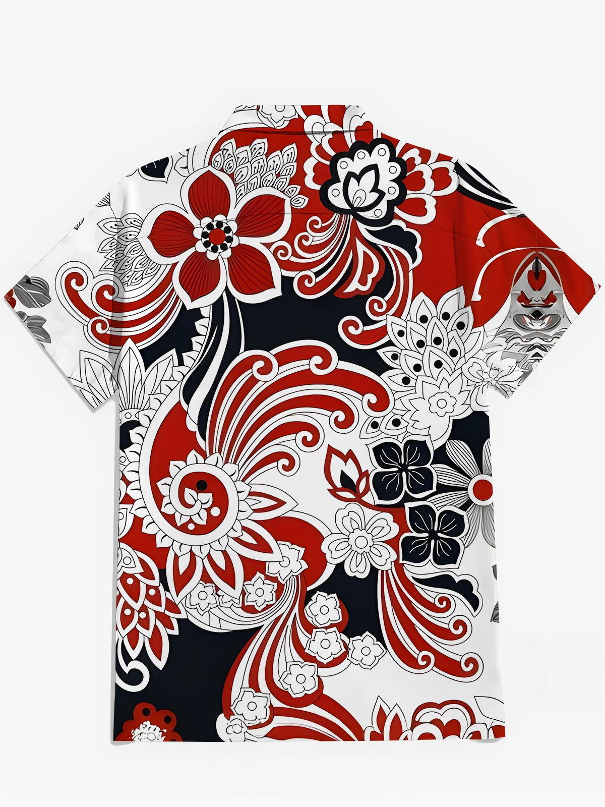 Floral Men's Pocket Short Sleeve Shirts
