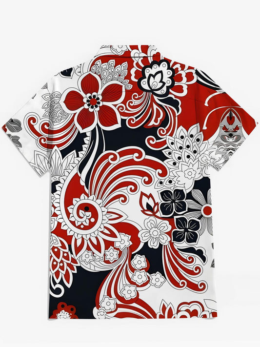 Floral Men's Pocket Short Sleeve Shirts